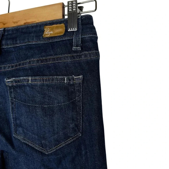 Paige Hollywood Hills  Premium Denim Low Rise Flare Jeans Blue Dark Wash Size 26 - Picture 8 of 9